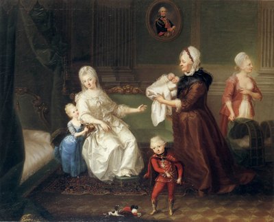 H C Brandt Countess Heydeck with Her Children by Heinrich Carl Brandt